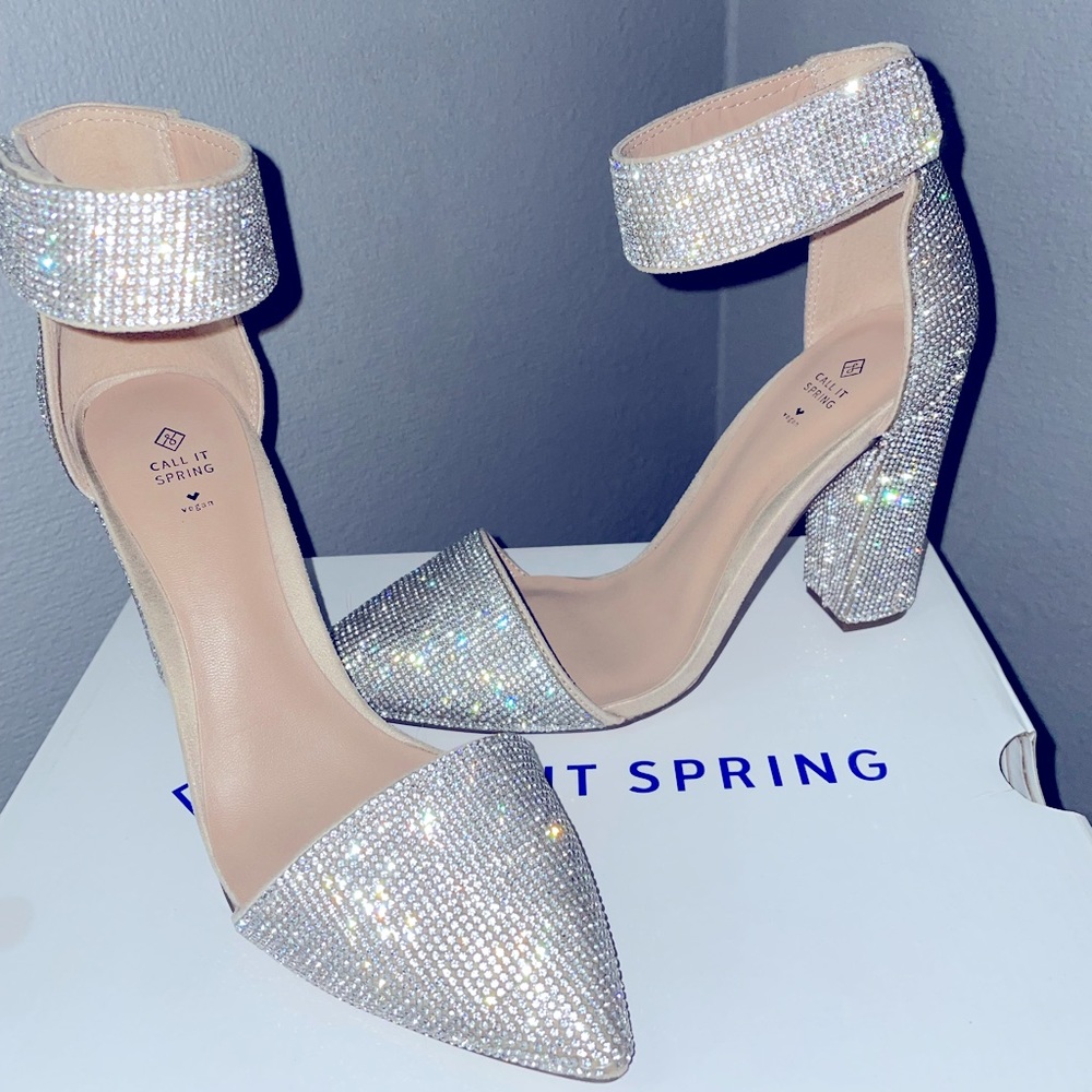 Silver Blinged High Heels